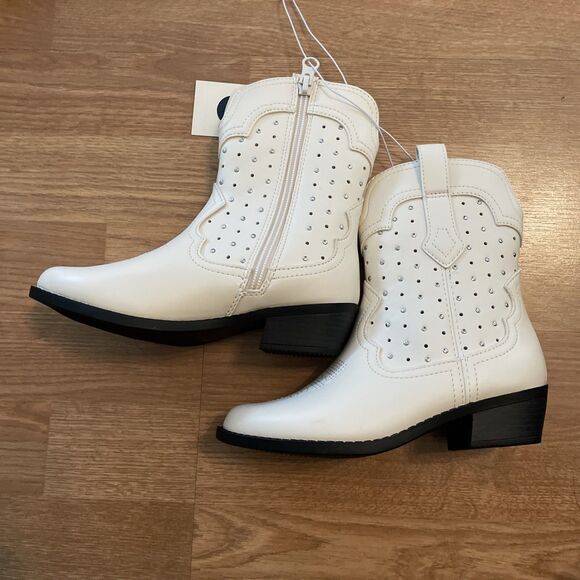 Art Class Girls Jovi Western Cowboy Boots White Studded Size 13 NIB New In Box - Picture 8 of 16